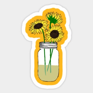 Sunflowers in a Jar Sticker